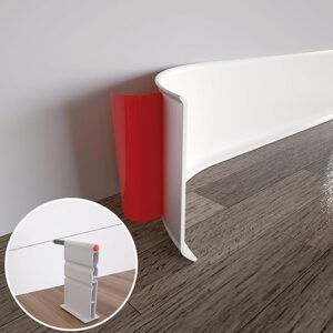 COUKIU Flexible Baseboard Molding Trim, 4 Inch x 20 Feet Self-Adhesive Vinyl Wall Base Cove Base, Peel and Stick Rubber Wall Base Moulding T…