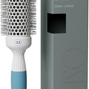 Professional Round Brush for Blow Drying – Small Ceramic Ionic Thermal Barrel Brush for Sleek, Precise Heat Styling and Salon Blowout – Lig…