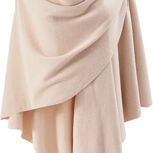 Womens Open Front Poncho Sweater Wrap Topper Knitted Elegant Shawls Cape for Spring Fall Winter