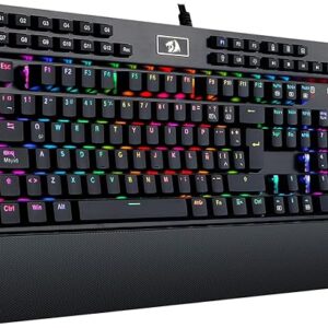 Redragon K550 Mechanical Gaming Keyboard, RGB LED Backlit with Brown Switches, Macro Recording, Wrist Rest, Volume Control, Full Size, Yama…