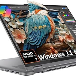 Lenovo Yoga 7 7i 2-in-1 Laptop (16″ FHD+ Touchscreen, AMD Ryzen 7 8840HS (Beat i7-1355U), 16GB RAM, 1TB SSD), AI PC, Backlit Keyboard, Fing…