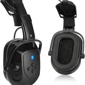 Bluetooth Hard Hat Ear Muffs, NRR 28dB Adjustable Cap-mounted Ear muff, Helmet Attachable Earmuff