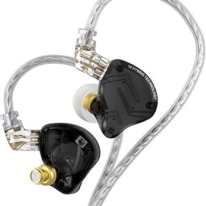 KZ ZS10 Pro X in Ear Monitor Headphone, Upgraded 4BA 1DD KZ Headphone Multi Driver in Ear IEM Earphone with Detachable Silver-Plated 0.75mm…