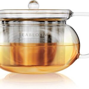 Teabloom Kyoto 2-in-1 Tea Kettle and Tea Maker – Glass Teapot with Removable Loose Tea Infuser – Tea Connoisseur’s Choice