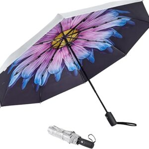 G4Free UPF 50+ UV Protection Large Travel Umbrella 42/46 Inch Auto Open Close Windproof Sun Blocking Umbrella