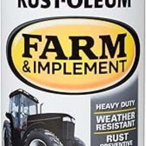 Rust-Oleum 280130 Farm & Implement Spray Paint, 12 oz, Low Gloss Black, (Pack of 1)