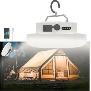 Tent Light LED Rechargeable Camping Portable Hanging Lantern,IPX5 Waterproof Outdoor Lights with 4000LM and Battery Power, Camp Lamp Light f…