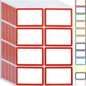 Name Tag Stickers,15 Colors Available,200pcs Red Name Tag Labels,3.5″ x 2.25″ Name Badges Name Tags Label for School,Party,Training,Clothing(Red)