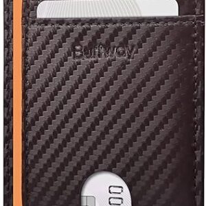 Buffway Slim Minimalist Front Pocket RFID Blocking Leather Wallets for Men and Women
