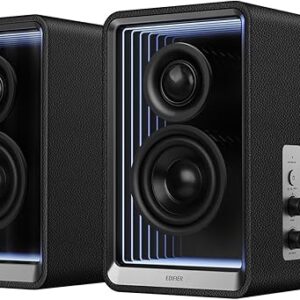 Edifier QR65 Desktop Active Monitor with 2.75″ Long-Throw Aluminum Diaphragm mid-Low Drivers, Hi-Res Audio, Brilliant Light Effects, 70W Output Po…