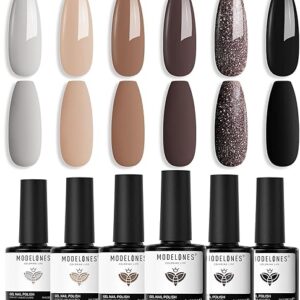 6-Color Gel Nail Polish Set – Neutral