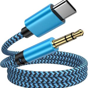 Samsung USB C to 3.5mm Audio Aux Jack Cable,3FT Type C to Headphone Audio Adapter Hi-Fi Car Stereo Braided Aux Cord for Samsung Galaxy A16/…