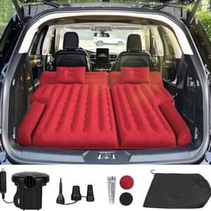 Umbrauto SUV Camping Air Mattress: 2024 Upgraded Flocking Car Sleeping Bed for SUV Back Trunk with Electric Air Pump, Heavy-Duty 210T Grid …