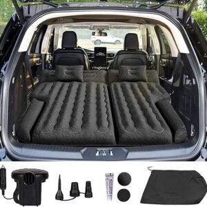 Umbrauto SUV Camping Air Mattress: 2024 Upgraded Flocking Car Sleeping Bed for SUV Back Trunk with Electric Air Pump, Heavy-Duty 210T Grid …