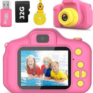 Kids Camera,Christmas Birthday Gifts for Girls Age 3-9, HD Digital Video Cameras for Toddler Portable Toys for 3 4 5 6 7 8 Year Old Girl 32…