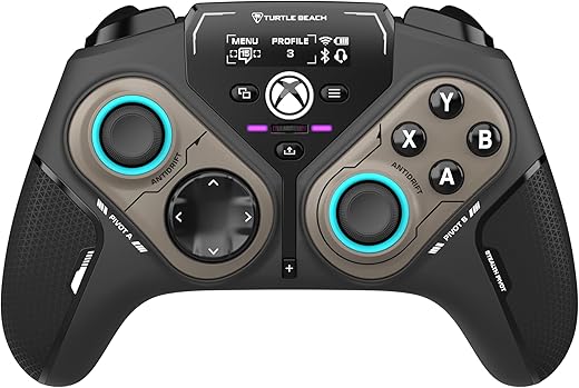 Turtle Beach Stealth Pivot Wireless Smart Game Controller Officially Licensed for Windows PC – Rotating Modules, Display Dashboard, Hall-Effect Sticks, Remappable Buttons, Bluetooth, 20-Hour Battery
