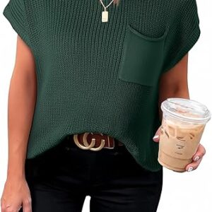 Dokotoo Women’s Casual Short Sleeve Loose Tunic Tops Lightweight Knit Spring Pullover Sweater Blouses