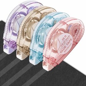 Glue Tape for Scrapbooking, Pack of 4 Scrapbook Tape, Double Sided Tape Roller for Crafts, 26 Ft x 0.31 in Tape Runner, Craft Supplies for …