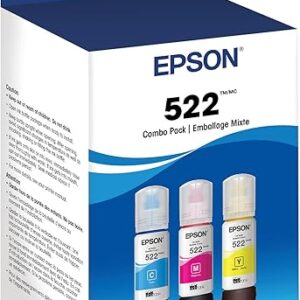 EPSON 522 EcoTank Ink Ultra-high Capacity Bottle Color Combo Pack (T522520-S) Works with EcoTank ET-2720, ET-2800, ET-2803, ET-2840, ET-4700…