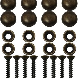 8pcs Pure Brass Decorative Screws with Caps Used as Mirror Screw Mirror Fixing Screws Cover Self-Tapping Screws (15mm, Bronze)