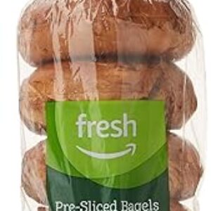 Amazon Fresh Brand, Cinnamon Raisin Pre-Sliced Bagels, 21 Oz, 6 Count (Packaging May Vary)