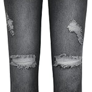 EXARUS Girls Jeans Pants Wide Leg/Flare/Skinny Denim Pant Ripped High Waist Elastic Band Casual with Pockets Kids 6-14Y