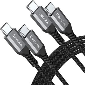 USB-C to USB-C Cable 60W (2-Pack 3.3ft), USBC Type C Fast Charging Charger Cord for iPhone 15 16 Pro Max Plus, Samsung Galaxy S24 S23 S22 S…
