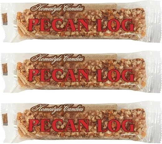 Crown Candy Pecan Log Candy Bar, 2.5 Ounces (Bundle of 3)