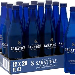 Saratoga Sparkling Water Bottles, 12-Pack – Carbonated Spring Bottled Water with Naturally Occurring Minerals & Electrolytes – Recycled PET …