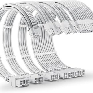 AsiaHorse 12VHPWR Cable Extension Kit, 16AWG Pcie 5.0 PSU Cable Extension Kit Soft Braided 16PIN to 16PIN Cable Kit, 24pin ATX /4+4pin EPS …