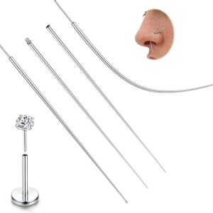 LOLIAS 14G/16G/18G/20G Piercing Taper Insertion Tool ASTM F136 Titanium Piercing Threader Tool for Threaded Push In Threadless Labret Tragu…