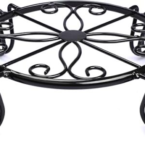 Black Plant Stand for Flower Pot Heavy Duty Potted Holder Indoor Outdoor Metal Rustproof Iron Garden Container Round Supports Rack for Planter Bronze, Pumpkin Stand Outdoor
