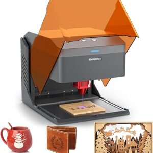 Kiosk 10W Laser Engraver, Light Weight & Portable Laser Engraver Machine, Home Laser Cutter with Acrylic Enclosure for DIY Wood/Leather/Meta…