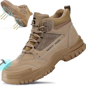 Steel Toe Shoes for Men Lightweight Work Boots for Men Comfortable Steel Toe Boots Industrial Work Shoes Breathable Safety Shoes Constructio…