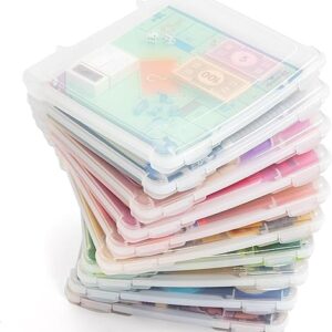 IRIS USA Board Game Storage and Organizer Portable Plastic Project Case Box with Snap-Tight Latch, 10-Pack, Fits 8.5″ x 11″ and A4 Papers, …