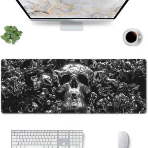 Skull Mouse Pad XL Large Mousepad Non Slip Rubber Base Desk Mat for Laptop Computer Gaming 31.5″ X 12″
