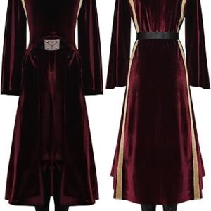 Padme Costume Women Full Set Outfits Queen Padme Amidala Cosplay Robe Pants Belt Accessories for Adult