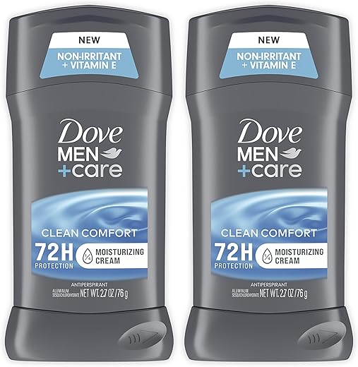 DOVE MEN + CARE Antiperspirant Deodorant Stick Clean Comfort Twin Pack 72-Hour Sweat & Odor Protection Antiperspirant for Men With 1/4 Mois...