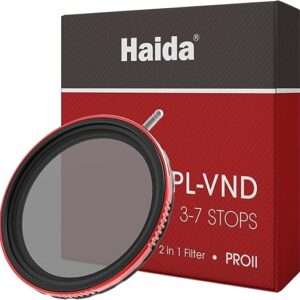 Haida 67mm VND+CPL 2 in 1 ND8-ND128 Adjustable Filter (3-7 Stops) for Camera Lens, Multi-Coating Nano-Coating Polarizer + Variable Neutral D…