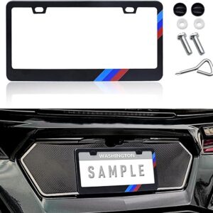 Matte License Plate Frames for BMW Aluminum Alloy 3 Color License Plate Cover Holder fits for All BMW License Plates Sports Logo Universal …