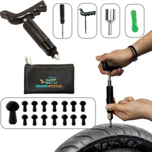 GRAND PITSTOP 20 Pcs Tubeless Tire Puncture Repair Kit with Mushroom Plug for Tyre Punctures and Flats on Cars, Motorcycles, ATV, Trucks & …