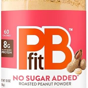 PBfit No Sugar Added Peanut Butter Powder, Powdered Peanut Butter Spread from Real Roasted Peanuts, 8g Protein, Made with Erythritol and Mo…