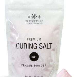 The Spice Lab Curing Salt No. 1 – Pink Prague Powder with 6.25% Sodium Nitrite – Meat Curing Salt for Bacon, Jerky, Brisket & Corned Beef – …