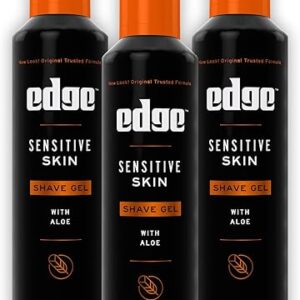 Edge Shaving Gel for Men, Sensitive Skin with Aloe, 7oz (3 Pack) – Shaving Gel For Men That Moisturizes, Protects, and Soothes To Help Redu…