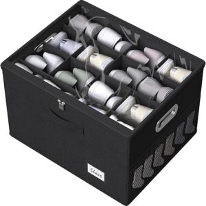 Shoe Organizer for Closet,Large Shoe Box Storage Containers with Clear Window,Space Saving Shoe Bin with Foldable Bottom Support and Adjusta…