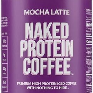 Naked Nutrition Mocha Latte Protein Coffee – Premium Instant Coffee – Protein Shake, Iced Coffee, Protein Drinks, Delicious Keto Friendly an…