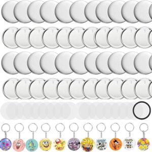 Button Maker Keychains Supplies, 200 PCS 58mm/2.25 inch Pin Making Kit for Button Maker Machine,Metal Button Badge Sets with Metal Shell Bac…