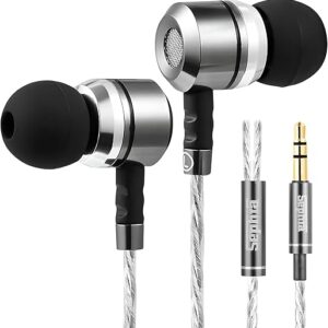 Sephia SP3060 Wired Headphones, HD Bass Driven Audio, Lightweight Aluminum Wired in Ear Earbud Headphones, S/M/L Ear Bud Tips, Earphone Cas…