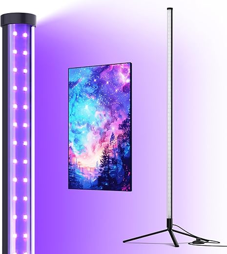 Barrina LED Black Light Bar, Perfect for Party, Halloween T10 Vertical Standing UV Blacklight Fixture, 42W, 385-400nm, 4FT Height with On/O...