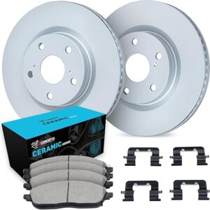 R1 Concepts Front Brakes and Rotors| Hardware Included| Front Ceramic Brake Pads and Rotors Kit| Fits 2006-2011 Honda Civic
